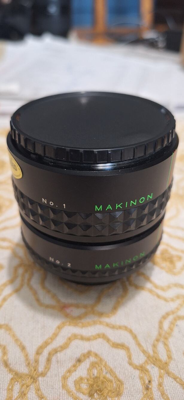 Makinon 2X converter- lenses #1 & #2- covers & case Japanese made- M42 mount nm